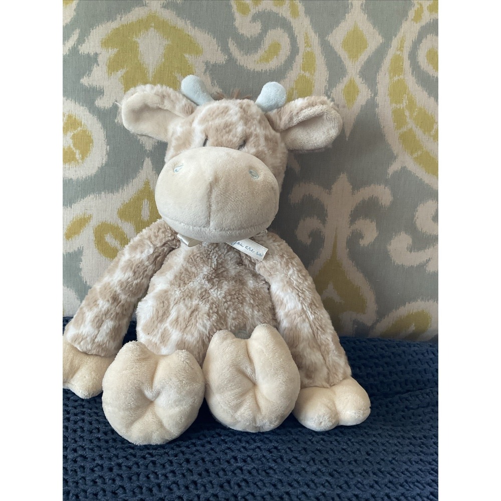 Demdaco Luxurious Giraffe Plush Toy Tan & Blue Lovey You're So Loved Baby Plush